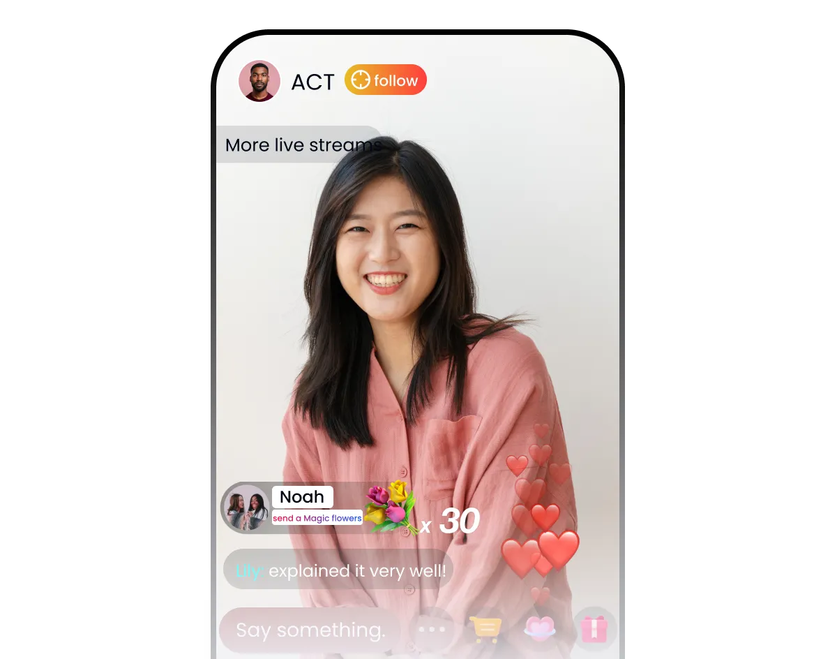 How to implement virtual gifting in live streaming: demonstrating Nexconn’s high-concurrency chat API and synchronized gift animations.